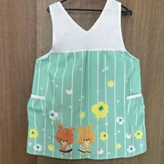 ルルロロ エプロン 緑色