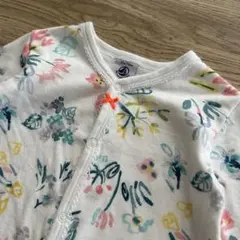(74cm) PETIT BATEAU 長袖 ロンパース 水彩 花柄