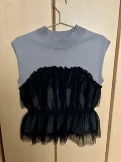 NATURAL BEAUTY BASIC ノースリーブ チュール切替のサムネイル