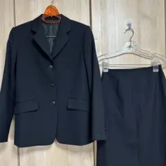 ブラック ジャケット・スカートセット　レディースフォーマルスーツ黒　就活スーツ