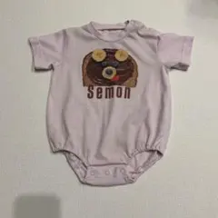 semon apartment Toast print ロンパース ピンク