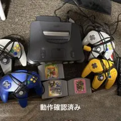 動作品NINTENDO64 本体とコントローラー、ゲームソフト付き