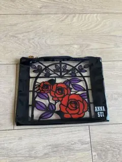 ANNA SUI バラデザイン ビニールポーチ