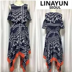 極美品 LINAYUN SEOUL 韓国 ドレスワンピース パーティー 結婚式
