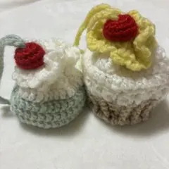ケーキ型編み物小物入れ2個セット