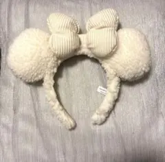 ミニー カチューシャ 白 もこもこ ディズニー