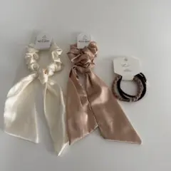 リボン付きシュシュ 3点セット