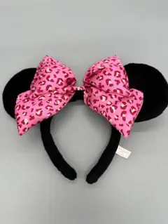 東京ディズニーシー ピンク ヒョウ柄 ミニー カチューシャ