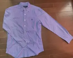 ほぼ新品未使用品★メンズRalph Lauren スリムフィットシャツ 青白