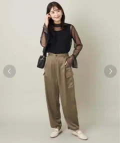 a.v.v. 大人のカーゴパンツ　カーキ　再値下げ中