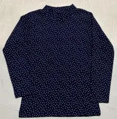 【新品未使用】 長袖 120cm 紺色 カットソー 女の子 ハイネック