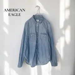 アメリカンイーグル デニムシャツ【S】カジュアル ユーズド加工 羽織f927