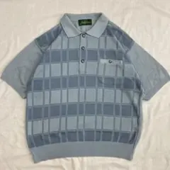 1990s Vintage Check Knit Polo Shirt
