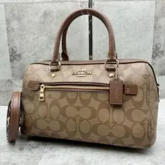 ✨美品✨コーチ　ローアンサッチェル　ミニボストン　2way シグネチャー 茶