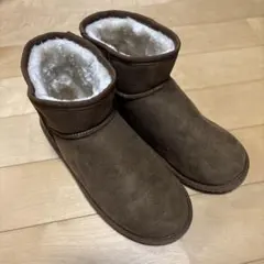 eur3 ブラウン スエード ムートンブーツ サイズL 24.0cm