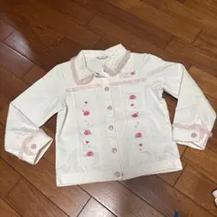 mezzo piano メゾピアノ 薔薇刺繍 ジャケット ホワイト ピンク