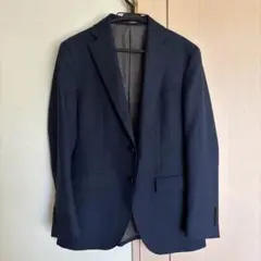 ネイビー チェック柄 ビジネススーツジャケット