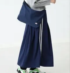 Ray BEAMS ジャージプリーツロングスカート ネイビー　紺　サイドライン