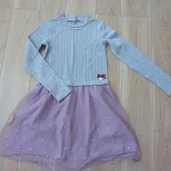 キッズ 長袖 ワンピース 140cm