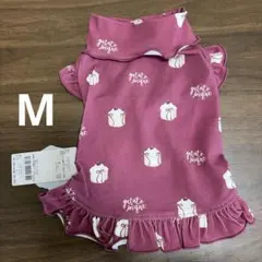 新品サイズMジェラートピケ【CAT&DOG】オータムケーキ柄プルオーバーレッド