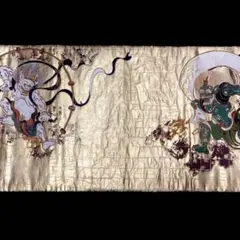 美品】風神雷神 ファブリックパネル 俵屋宗達 西陣織 金襴