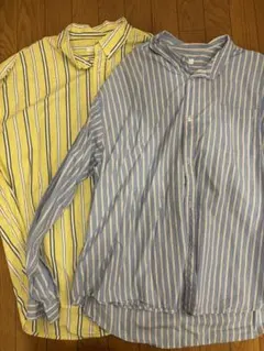 ストライプ 長袖シャツ 2枚セット