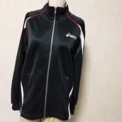 asics ブラック ジップアップジャケット