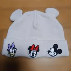 ミッキー ミニー ドナルド 耳付きベビー帽子