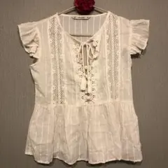 未使用　コットンブラウス　ZARA ブラウス　コットン　白　ザラ