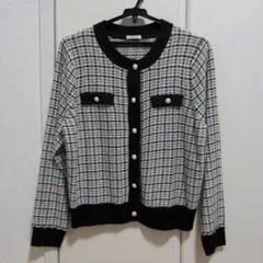 レディース　チェック柄　カーディガン