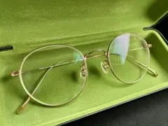 Zoff ピンクゴールド ラウンドメガネ ケース付き