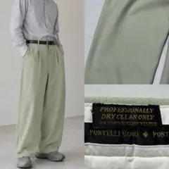 90s リネン レーヨン 2タック ワイド バギー スラックス 生成り ドレープ 90s リネン レーヨン 2タック ワイド バギー スラックス 生成り