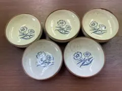 ソンべ焼き ライテウ焼き ベトナム 陶器製赤い花柄ボウル5個セット