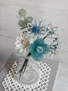 ハンドメイド ビーズフラワー ブーケ インテリア - メルカリ