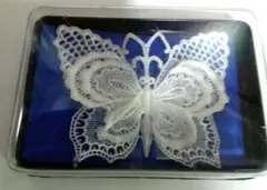 レース 蝶 ブローチ　ケース付