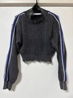 moussy GRUNGE LINE SLEEVE ニットトップ