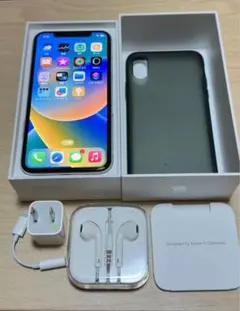 iPhone X 254GB シルバー 本体 アダプター イヤフォン付き