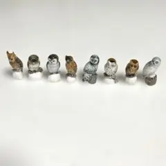陶器　梟（フクロウ）　ミミズク　置き物 ８体セット
