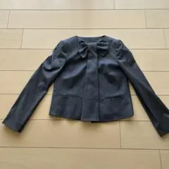 RED VALENTINO ノーカラージャケット 黒/オレンジ レッド ヴァレンティノRED VALENTINO スワンカラーデザインニット 黒S
