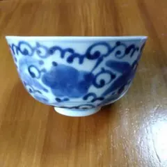 江戸時代の古伊万里 染付 茶碗 骨董 蝶々 - メルカリ