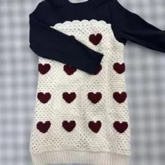petit mainクロシェドッキングワンピース 100cm