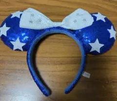 ディズニー カチューシャ 青 スパンコール 星柄 海外ガール