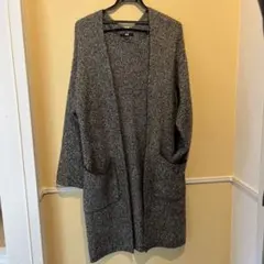 ユニクロ ツイード調ロングカーディガンニットコート オーバーサイズ