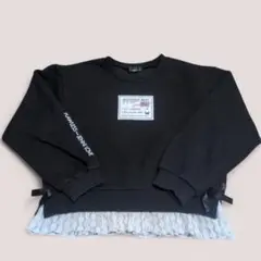 Jenni Love ブラック トレーナー スウェット レース リボン 140