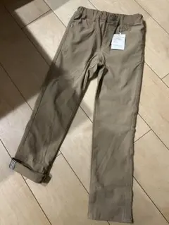 ベージュ ロングパンツ ゴムウエスト