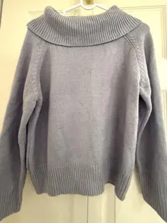 ライトブルータートルネックセーター セーター 襟付き ブルー レディース