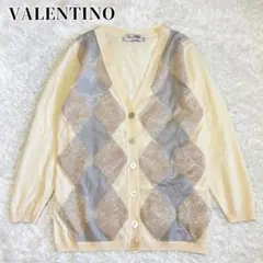 VALENTINO ニット カーディガン ホワイト レース 装飾 イタリア製