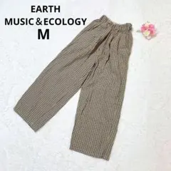 アースミュージックアンドエコロジー 千鳥格子柄ワイドパンツ 秋冬 チェック 総柄