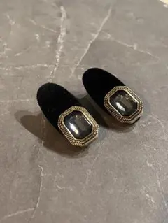 【プレゼントあり】ベルベットヘアピン ブラック 2個セット