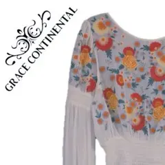 Grace continental　花柄刺繍 長袖クロップドシースルートップスのサムネイル